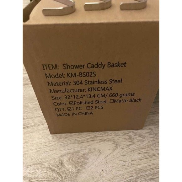 KINCMAX Shower Caddy Basket Shelf with Hooks for Hanging - Picture 4 of 4